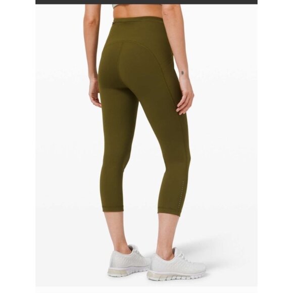 Lululemon Swift Speed High-Rise Crop 21" W6BLHS Luxtreme Moss Green - Picture 2 of 11